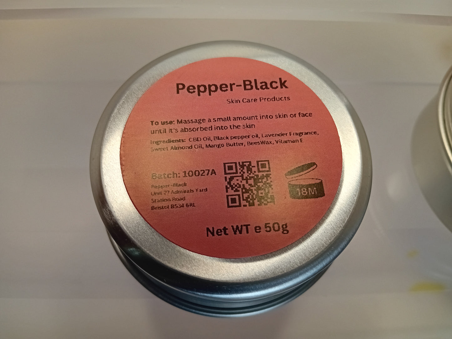 Pepper-Black's CBD Muscle Balm With Lavander Oil 50ml & 30ml