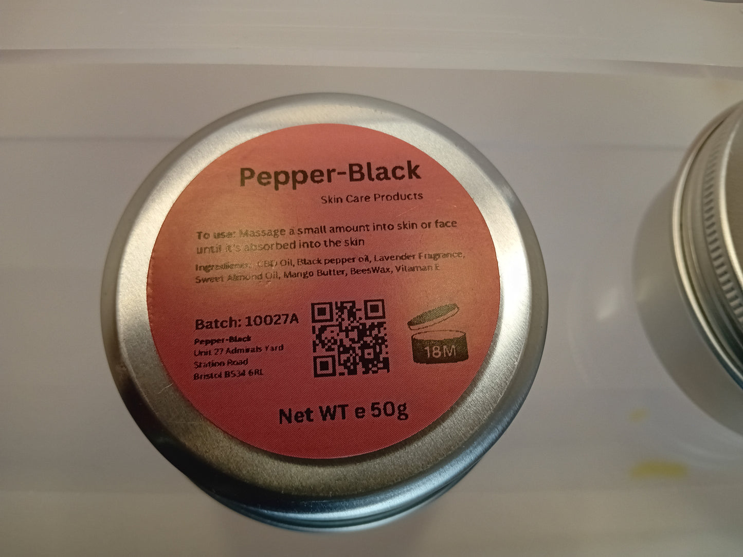 Pepper-Black's CBD Muscle Balm With Lavander Oil 50ml & 30ml