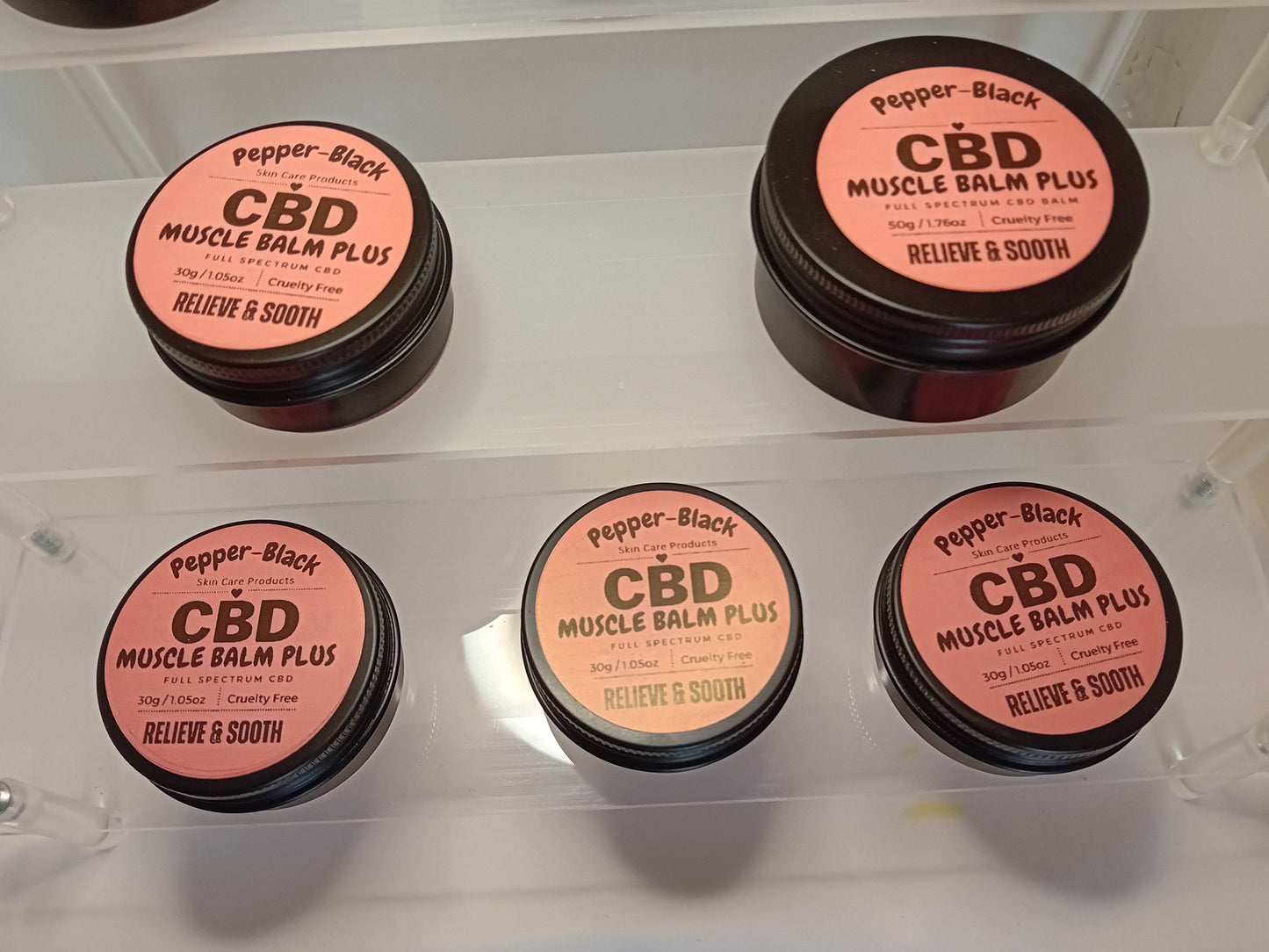 Pepper-Black's CBD Muscle Balm Plus 50ml & 30ml