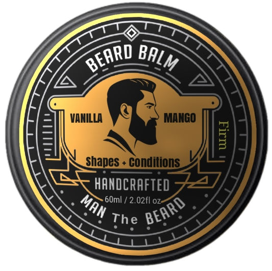 Pepper-Black Man the Beard Balm in Vanilla & Mango scent.