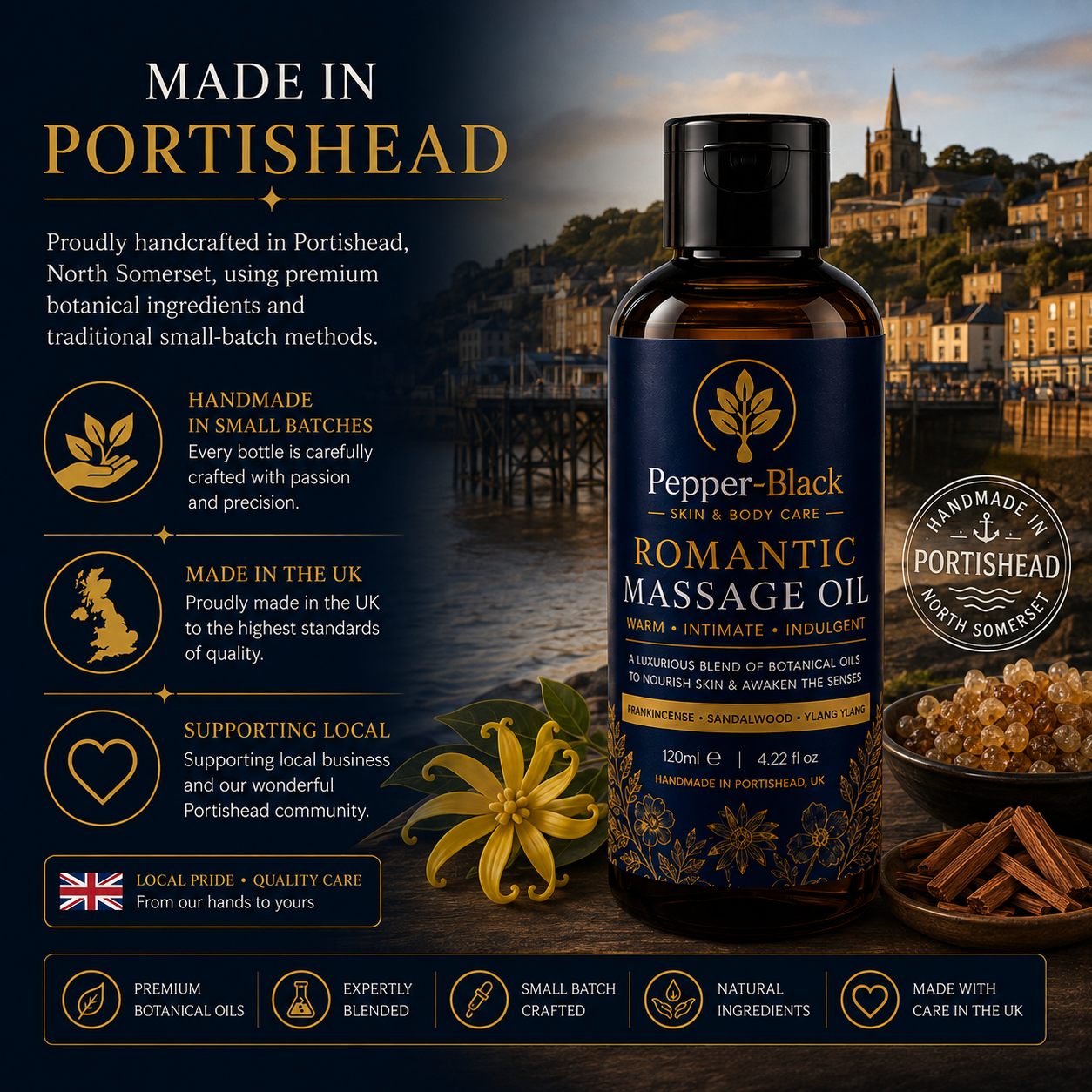 Luxury Botanical Massage Oil – Frankincense, Sandalwood & Ylang Ylang