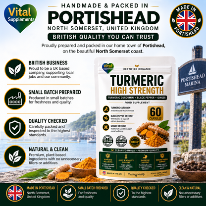 Turmeric + Black Pepper + Ginger - Includes Free Black Seed Oil - 60, 120, 180 Capsules High Strength Supplement