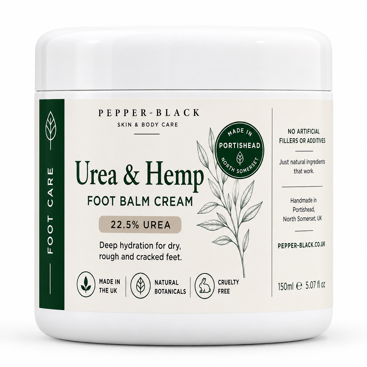 Pepper-Black Intensive Foot Cream Urea&Hemp  22.5% | For Dry Feet