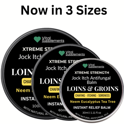 Loins & Groins Sports Antifungal Cream – Fast Relief for Jock Itch, Sweat Rash & Athlete’s Foot – 30/60g