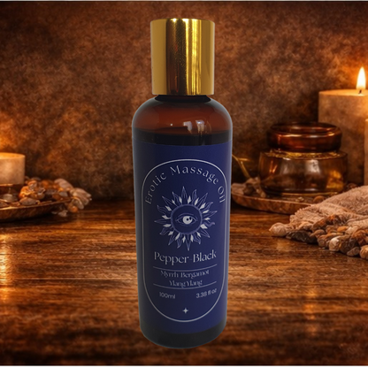 Sensual Erotic Massage Oil – Myrrh, Bergamot & Ylang Ylang | Relaxing Aromathera