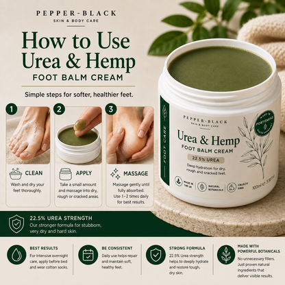 Pepper-Black Intensive Foot Cream Urea&Hemp  22.5% | For Dry-feet