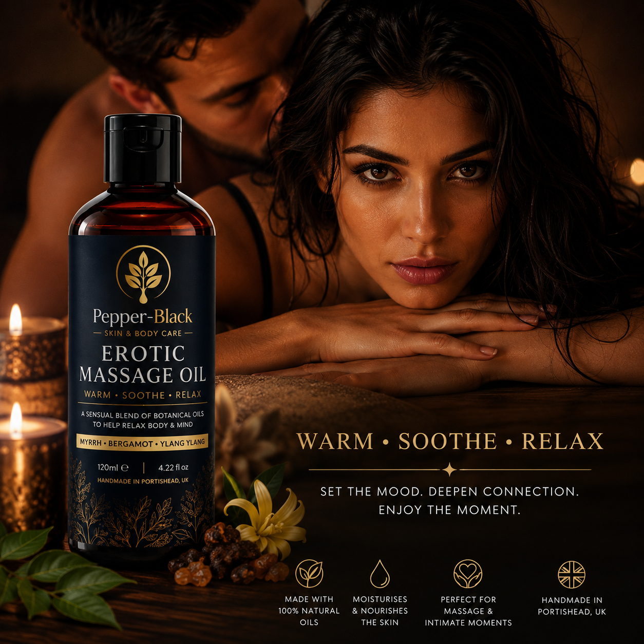 Luxury Botanical Massage Oil – Frankincense, Sandalwood & Ylang Ylang