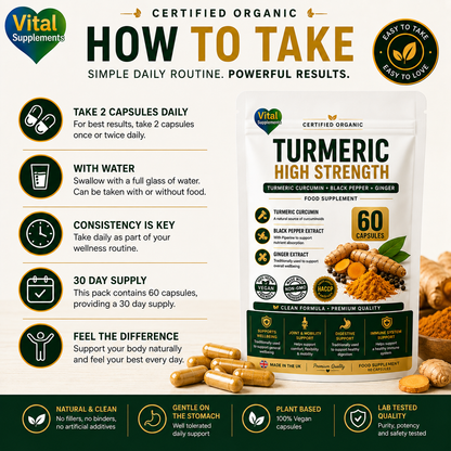 Turmeric + Black Pepper + Ginger - Includes Free Black Seed Oil - 60, 120, 180 Capsules High Strength Supplement