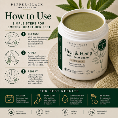 Pepper-Black Intensive Foot Cream Urea&Hemp  22.5% | For Dry-feet