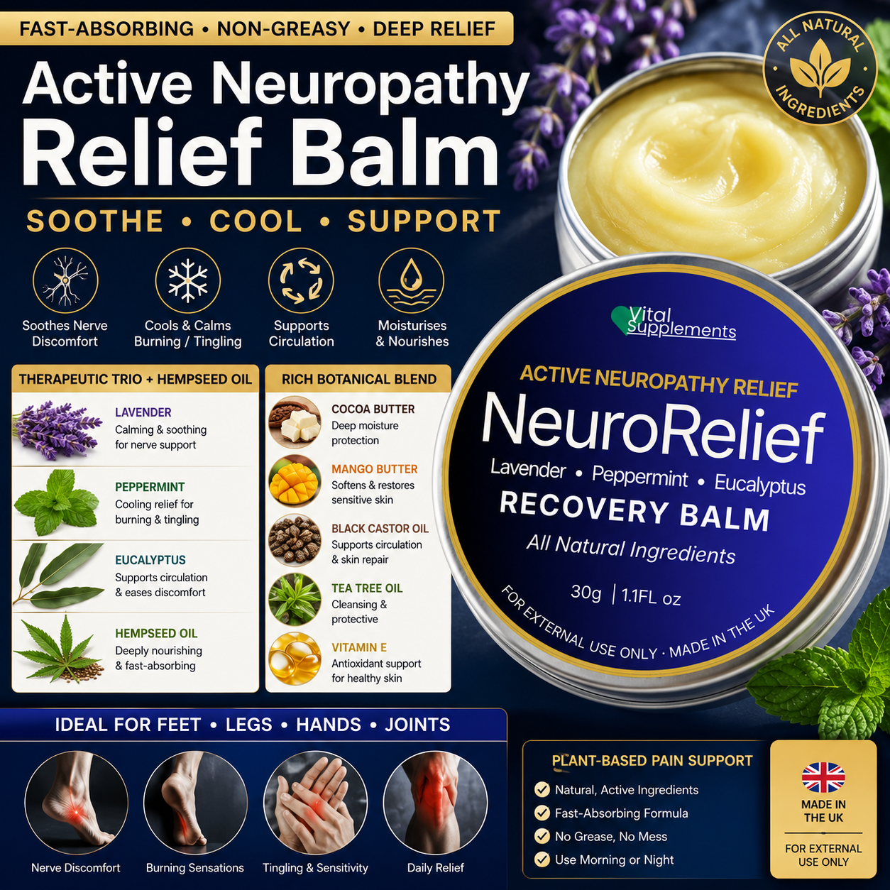 Active Nerve Neuropathy Comfort Balm - 30g