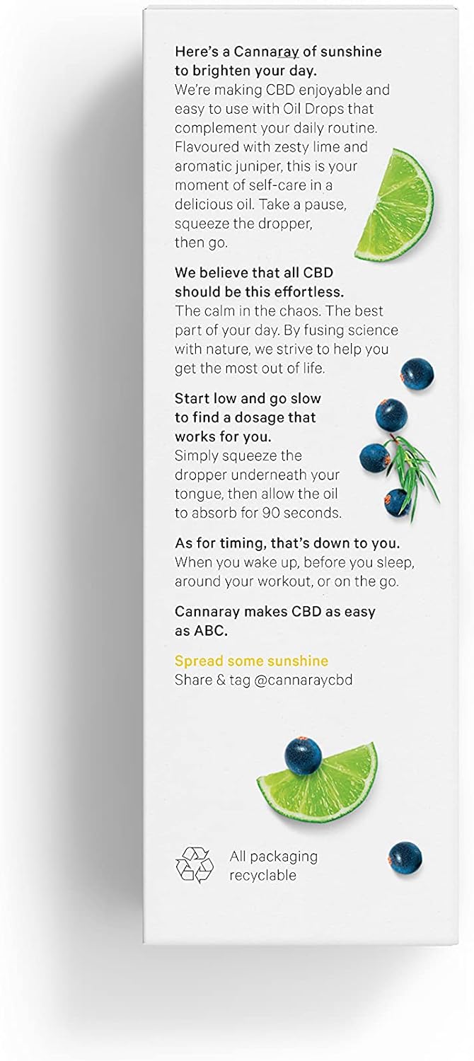 500mg Zesty Citrus Flavour CBD OIl Low Strength 10ml Bottle details