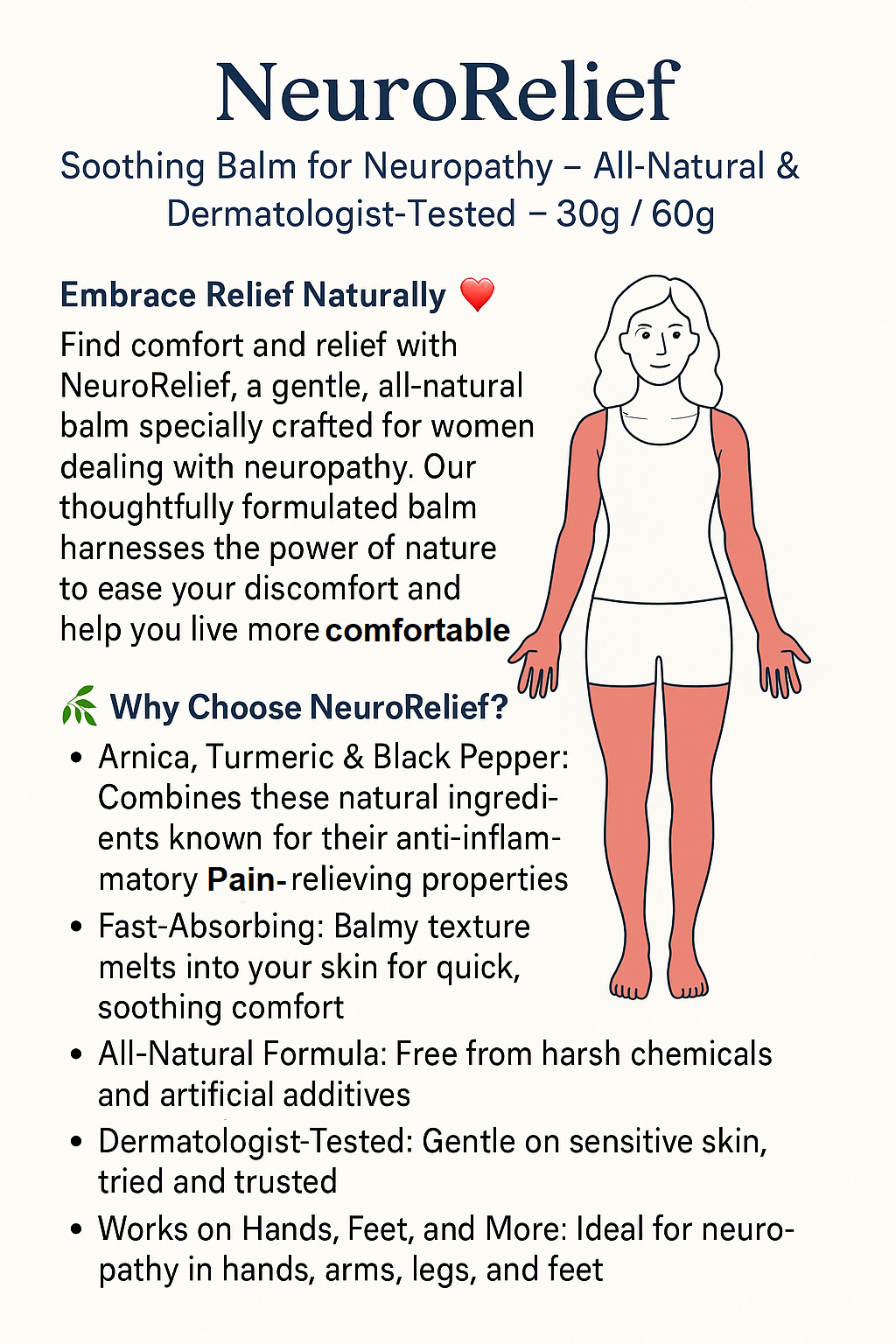 NeuroRelief - Neuropathy Pain Relief Balm - Max Strength | Arnica Turmeric Black Pepper