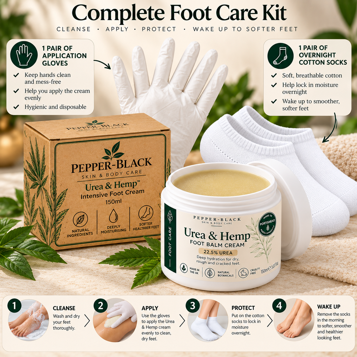 Pepper-Black Intensive Foot Cream Urea&Hemp  22.5% | For Dry-feet