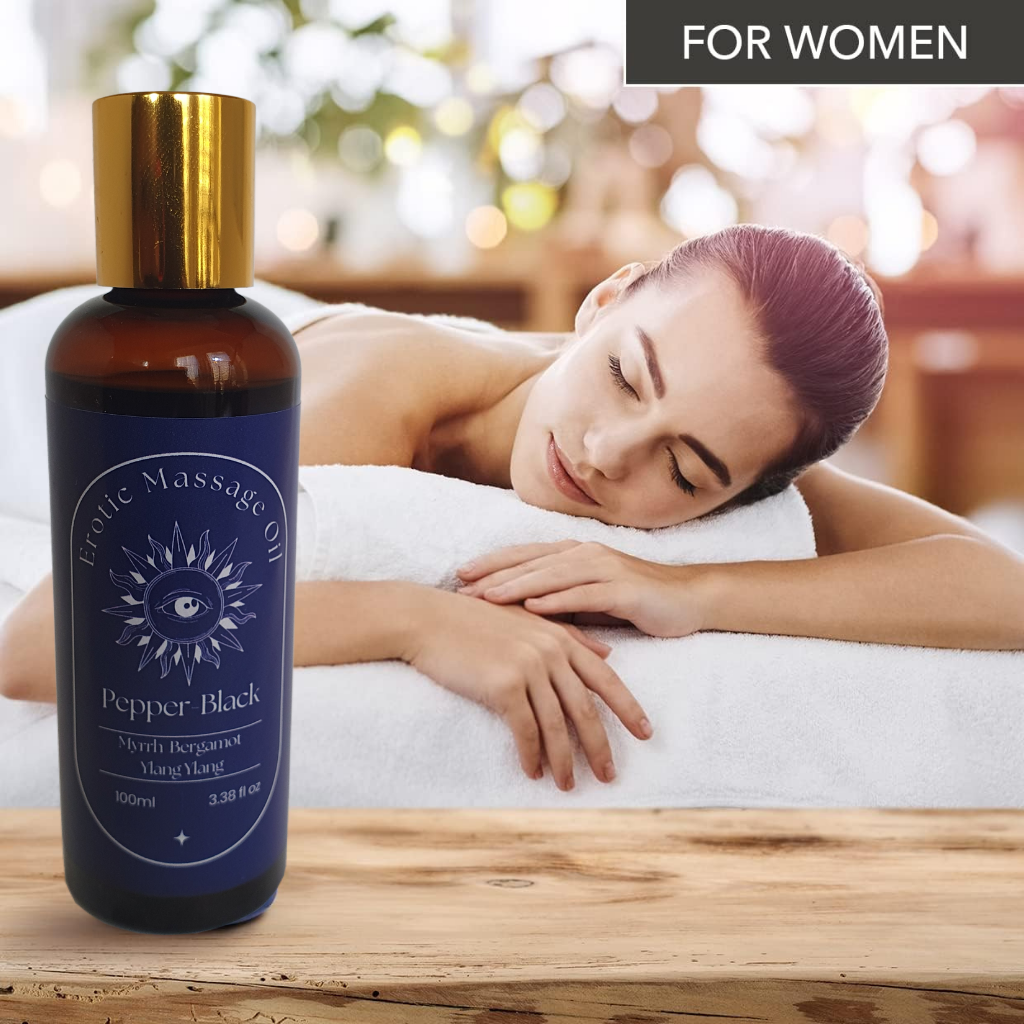 Sensual Erotic Massage Oil – Myrrh, Bergamot & Ylang Ylang | Relaxing Aromathera