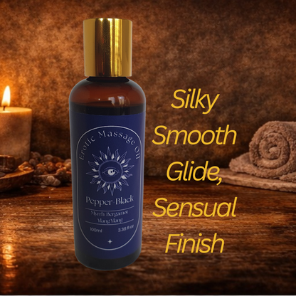 Sensual Erotic Massage Oil – Myrrh, Bergamot & Ylang Ylang | Relaxing Aromathera