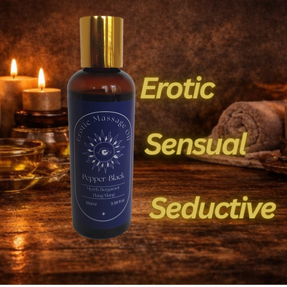 Sensual Erotic Massage Oil – Myrrh, Bergamot & Ylang Ylang | Relaxing Aromathera