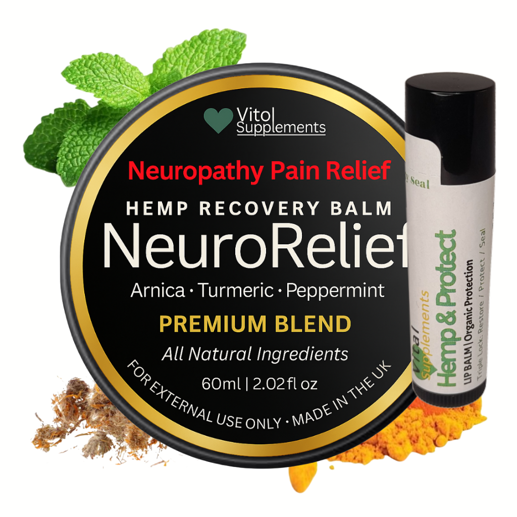 Neuropathy Pain Relief Balm – Nerve Cream for Feet, Hands, Legs, Arms w/Hemp