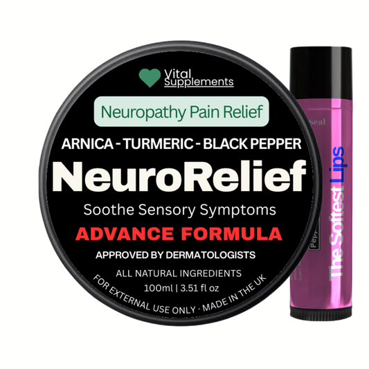 NeuroRelief product with a lip balm on a white background
