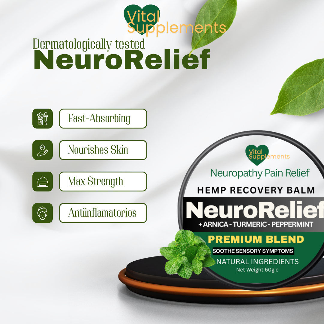 Neuropathy Pain Relief Balm – Nerve Cream for Feet, Hands, Legs, Arms w/Hemp