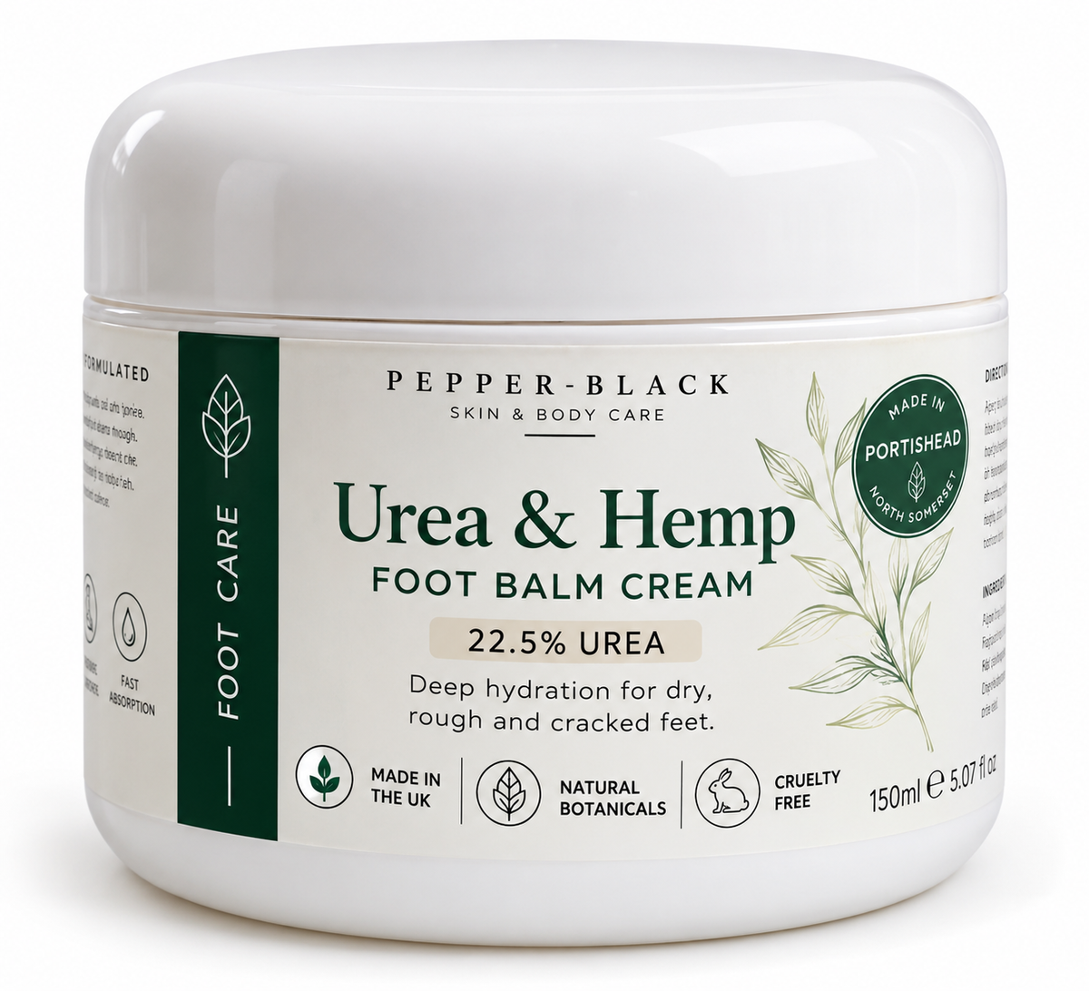 Pepper-Black Intensive Foot Cream Urea&Hemp  22.5% | For Dry-feet