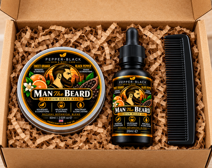 Beard Grooming Kit – Sweet Orange & Black Pepper