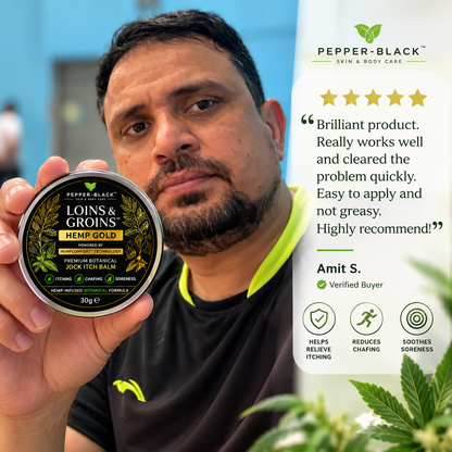 Jock Itch Balm for Men – Loins & Groins™ Hemp Gold 100ml / 150ml