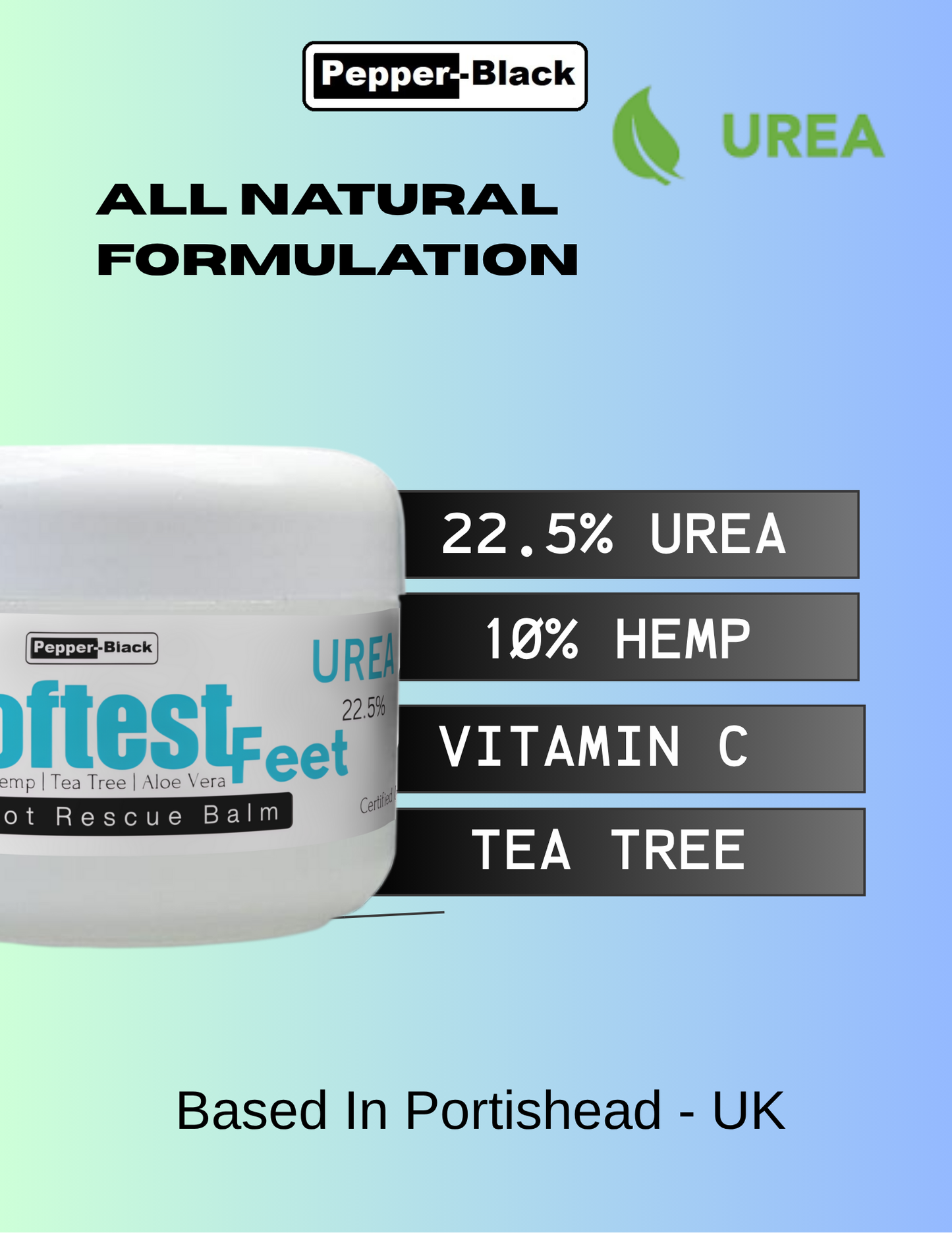 Thick creamy foot balm with urea for heel repair