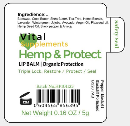 Hemp + Protect Lip Balm - Lip Balm - Organic Protection - 5g