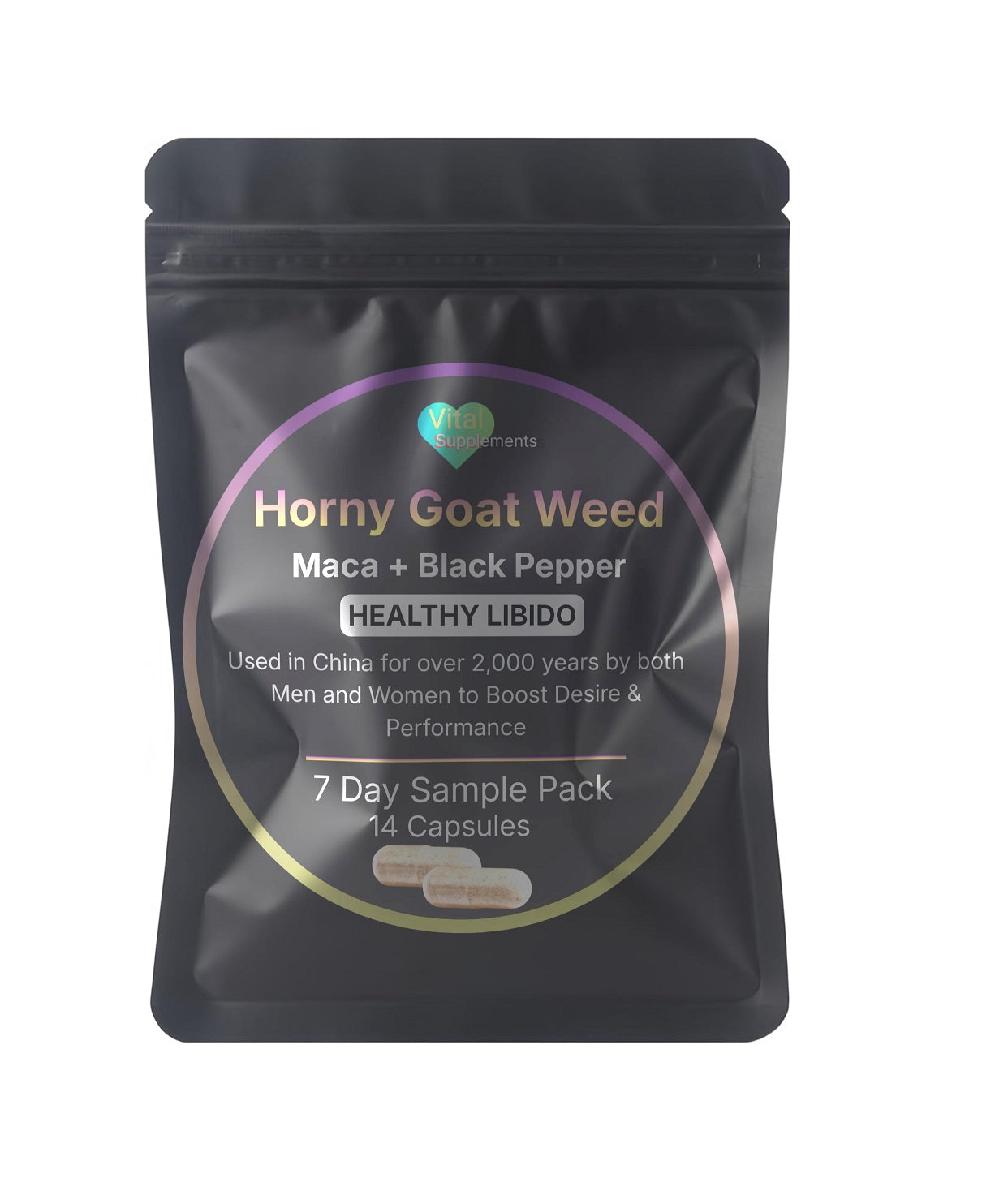 Horny Goat Weed Extract Powder 10:1 + Maca & Black Pepper | Libido Herbal Blend | Supplements