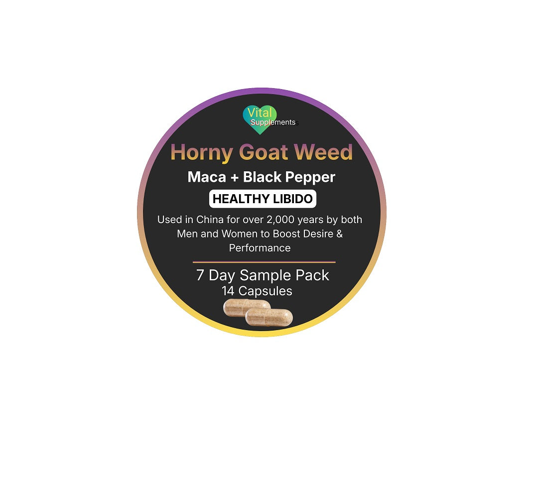 Horny Goat Weed Extract Powder 10:1 + Maca & Black Pepper | Libido Herbal Blend | Supplements
