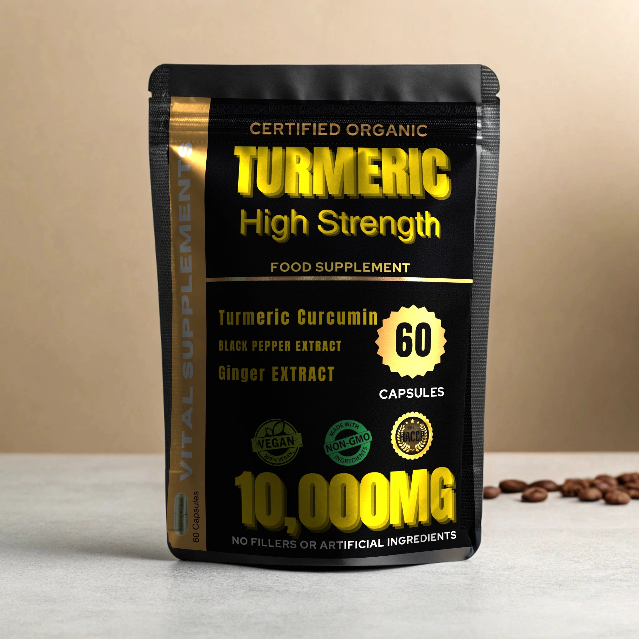 Turmeric + Black Pepper + Ginger - Includes Free Black Seed Oil - 60, 120, 180 Capsules High Strength Supplement