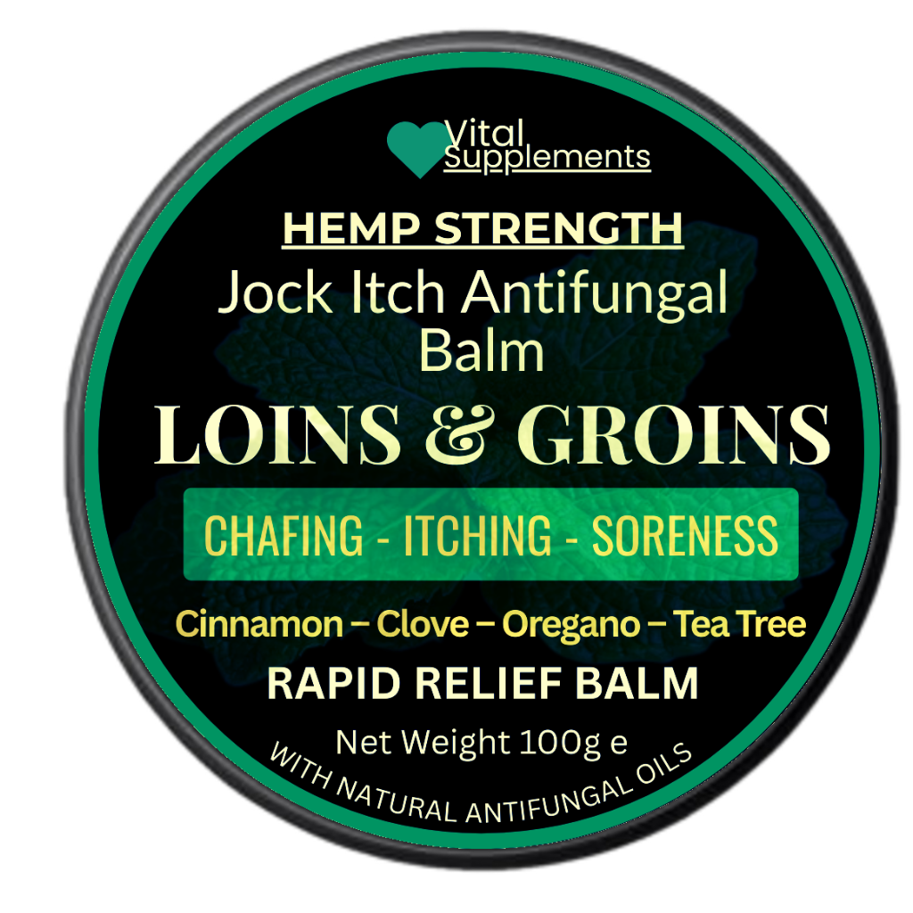 Jock Itch Maximum Antifungal Athletes Foot Cream w/Hemp Strength Large 60ml