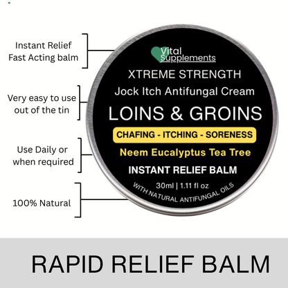 Loins & Groins Sports Antifungal Cream Balm  – 30/60g/100g