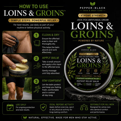 Loins & Groins™ Sports Antifungal Cream Balm  – 150ml