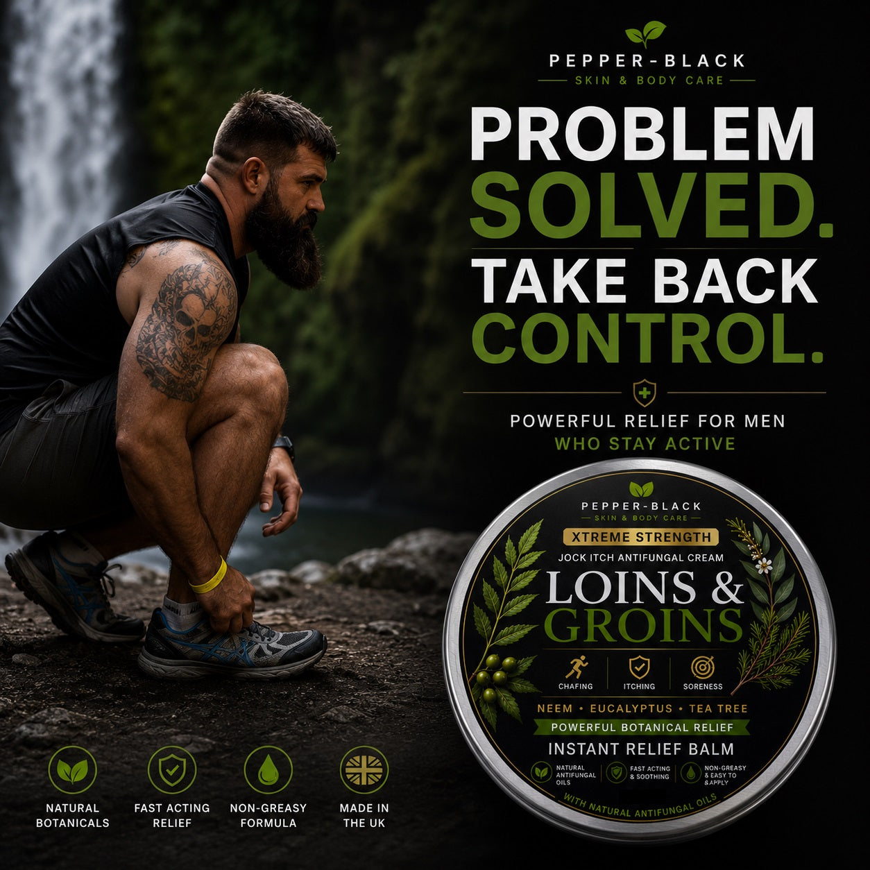 Loins & Groins™ Sports Antifungal Cream Balm  – 150ml