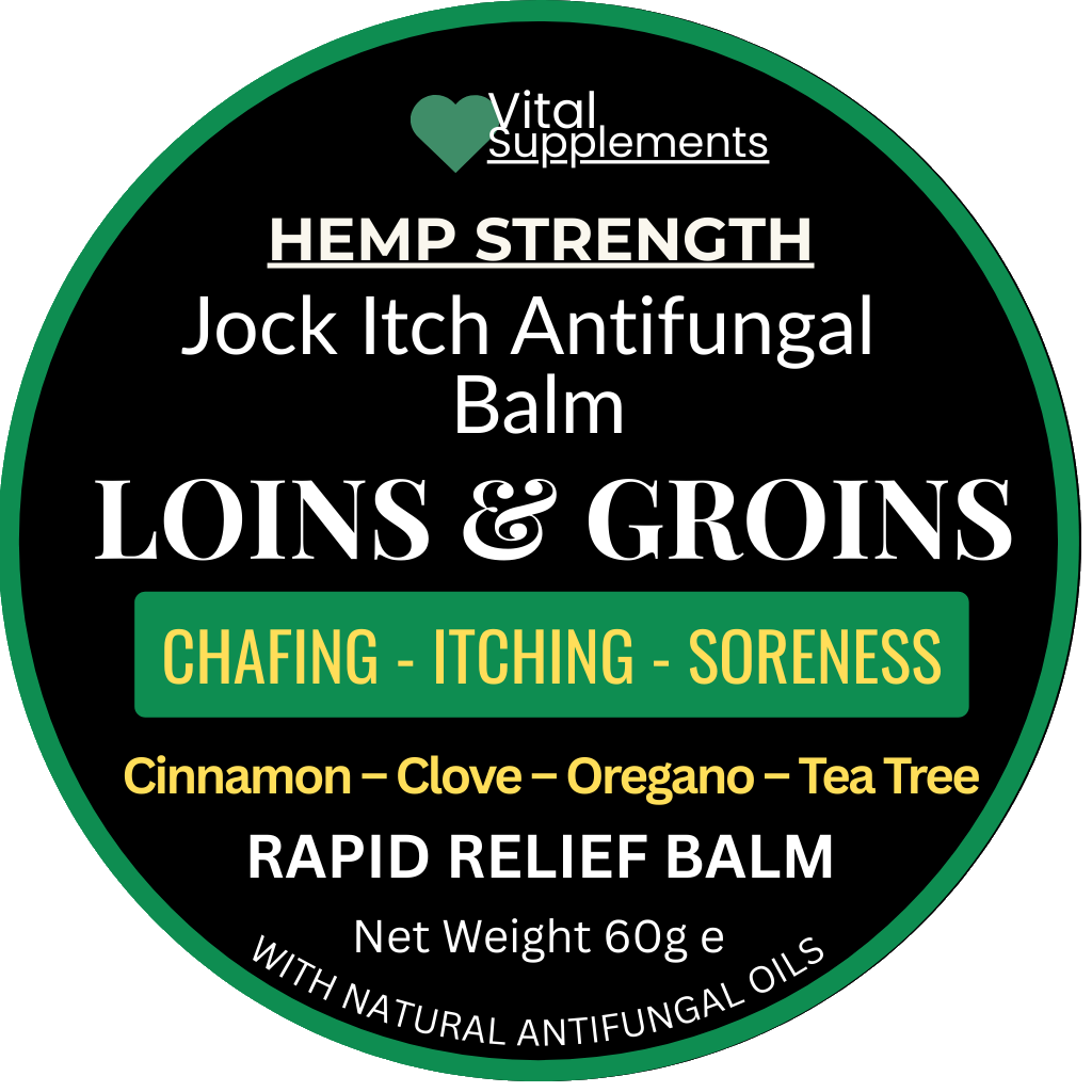Jock Itch Maximum Antifungal Athletes Foot Cream w/Hemp Strength Large 60ml