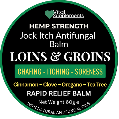 Jock Itch Maximum Antifungal Athletes Foot Cream w/Hemp Strength Large 60ml