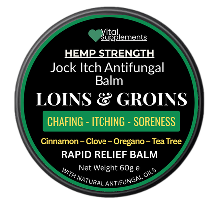 Jock Itch Maximum Antifungal Athletes Foot Cream w/Hemp Strength Large 60ml