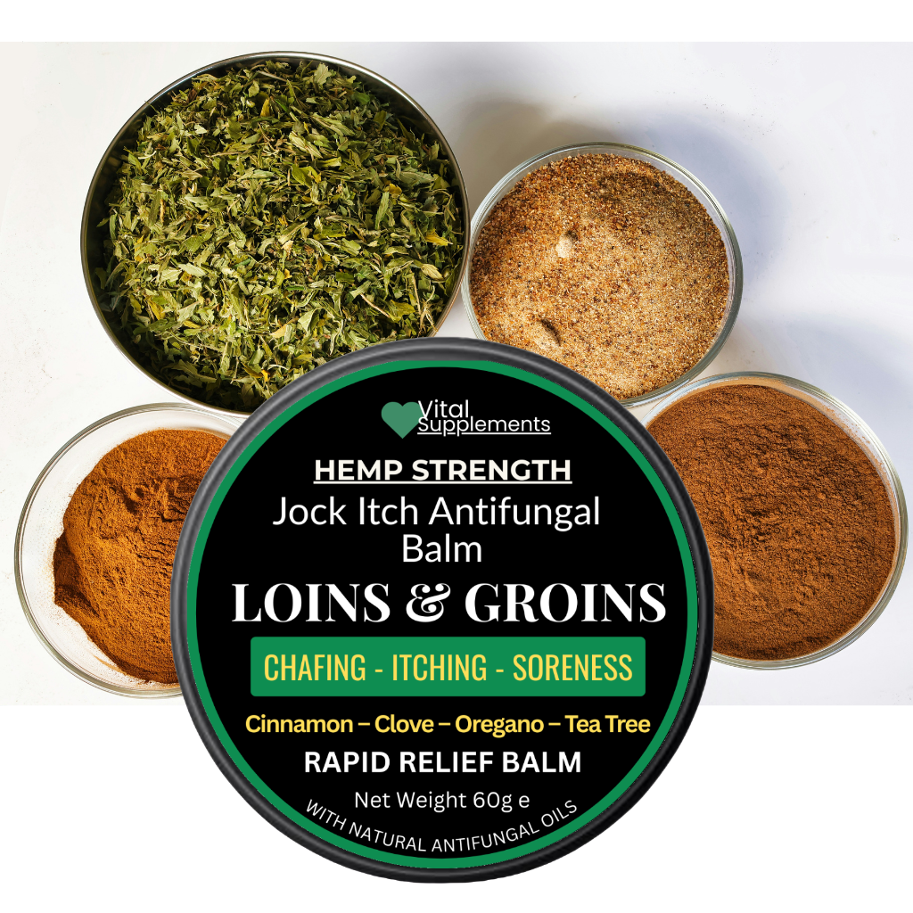 Jock Itch Maximum Antifungal Athletes Foot Cream w/Hemp Strength Large 60ml