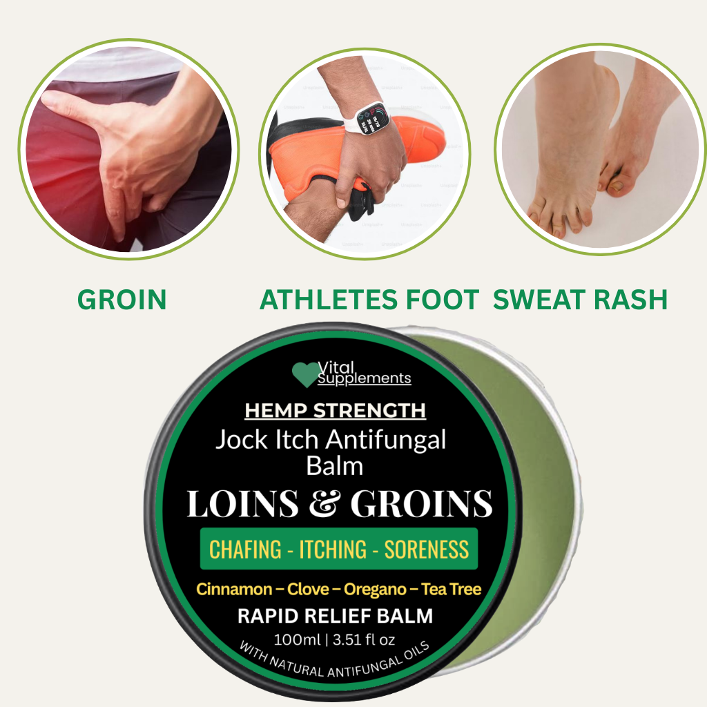 Jock Itch Maximum Antifungal Athletes Foot Cream w/Hemp Strength Large 100ml