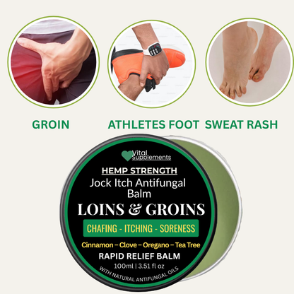 Jock Itch Maximum Antifungal Athletes Foot Cream w/Hemp Strength Large 100ml