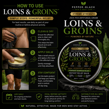 Loins & Groins Sports Antifungal Cream Balm  – 30/60g/100g