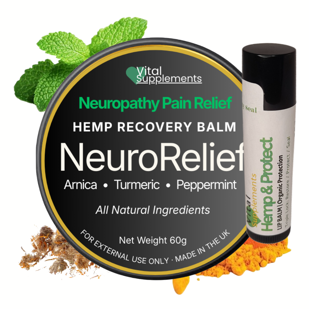 Neuropathy Pain Relief Balm – Nerve Cream for Feet, Hands, Legs, Arms w/Hemp