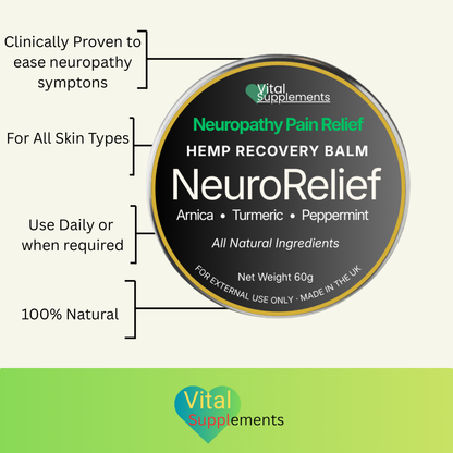 Neuropathy Pain Relief Balm – Nerve Cream for Feet, Hands, Legs, Arms w/Hemp