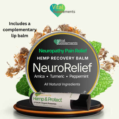 Neuropathy Pain Relief Balm – Nerve Cream for Feet, Hands, Legs, Arms w/Hemp