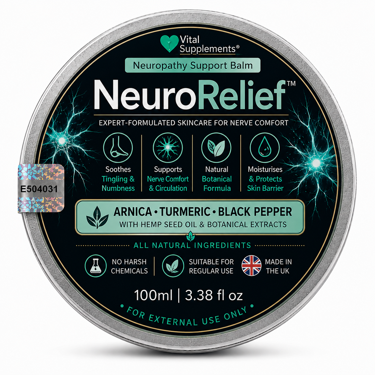 NeuroRelief™ - Neuropathy Pain Relief Balm - Max Strength | Arnica Turmeric Black Pepper