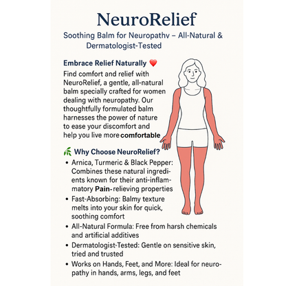 NeuroRelief - Neuropathy Pain Relief Balm - Max Strength | Arnica Turmeric Black Pepper