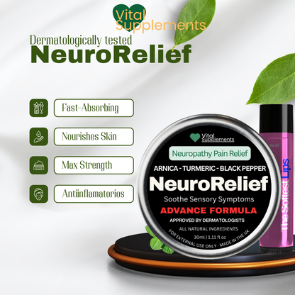 NeuroRelief - Neuropathy Pain Relief Balm - Max Strength | Arnica Turmeric Black Pepper