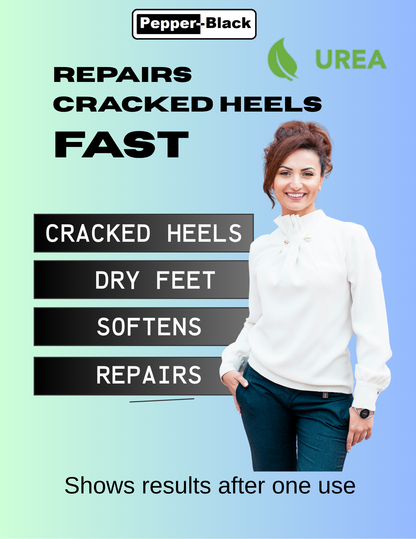 Before and after cracked heel treatment using urea foot balm