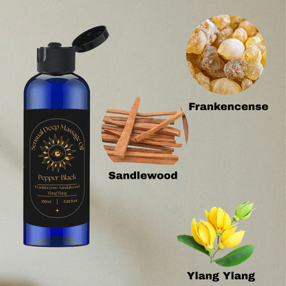 Luxury Romantic Massage Oil – Frankincense, Sandalwood & Ylang Ylang